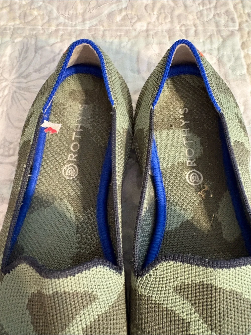 Rothy's Classic Loafer Olive Green Camouflage Kids Knit Slip-On Flats